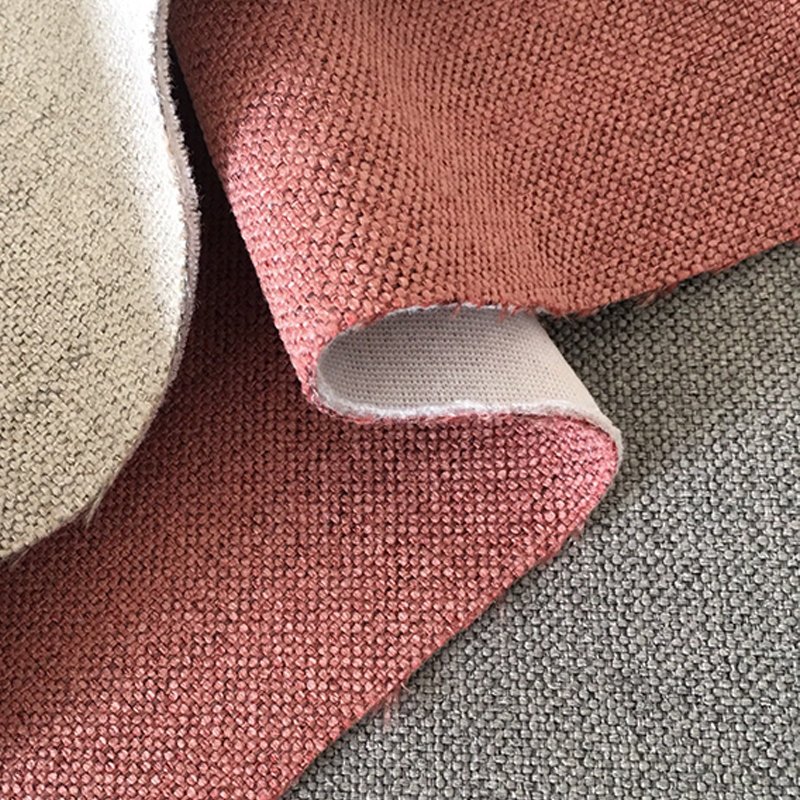 Home Textile Textured Linen Fabric Sofa Cover 100% Polyester Fabric For Furniture Cushion
