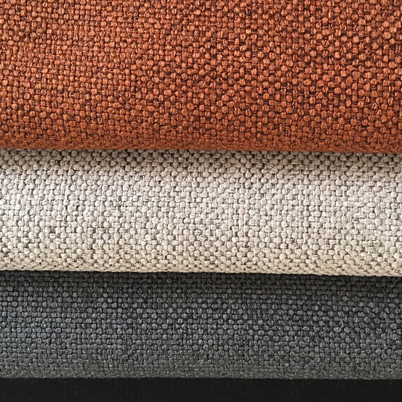 Home Textile Textured Linen Fabric Sofa Cover 100% Polyester Fabric For Furniture Cushion