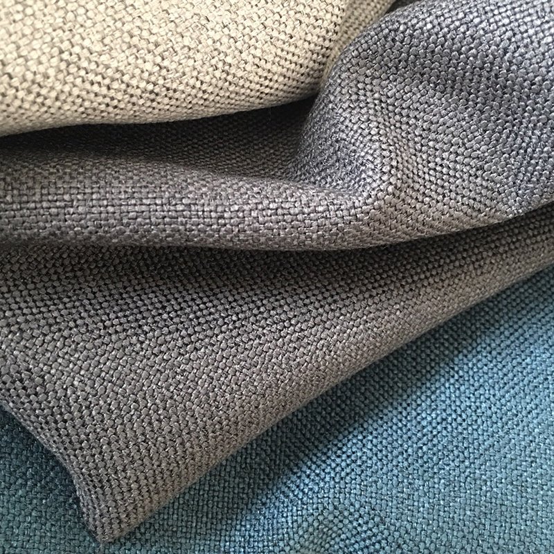 Home Textile Textured Linen Fabric Sofa Cover 100% Polyester Fabric For Furniture Cushion