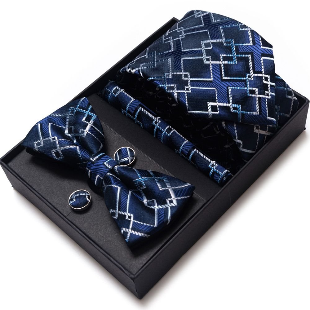 Dynamics Mens Ties Red Paisley Floral Silk Jacquard Tie Hanky Cufflinks Set Men's Business Gift Ties For Men