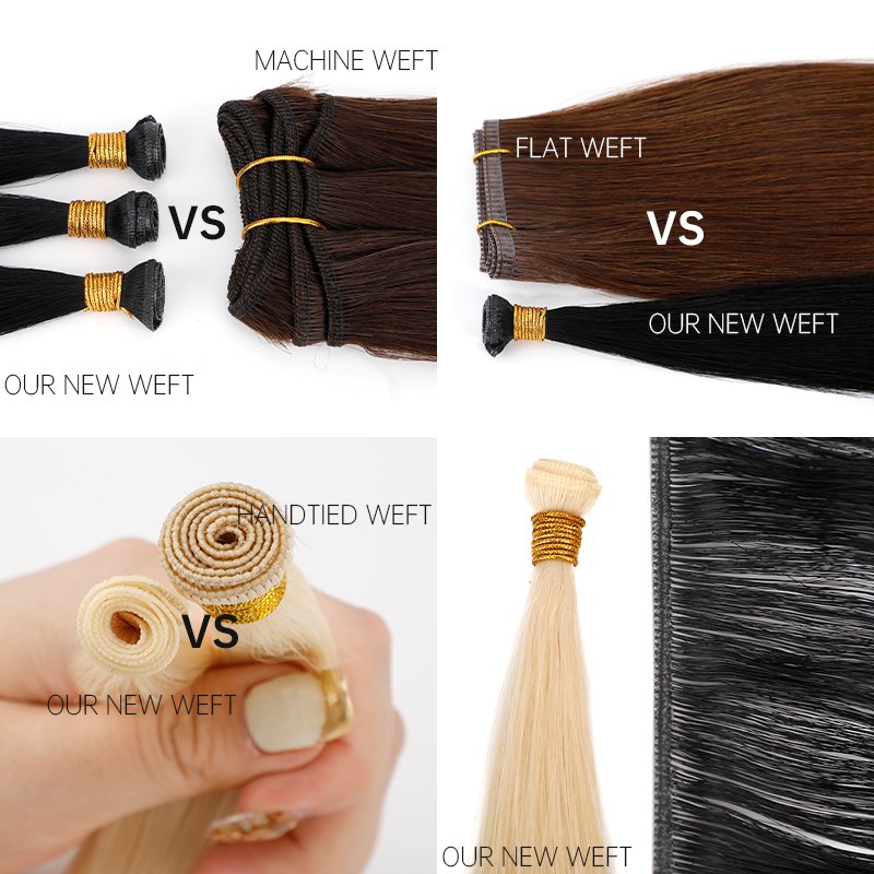VMAE Peruvian Cuticle Aligned Genius Weft Similar Hand tied Wholesale Afro Kinky Curly Natural Straight Human Hair Extension