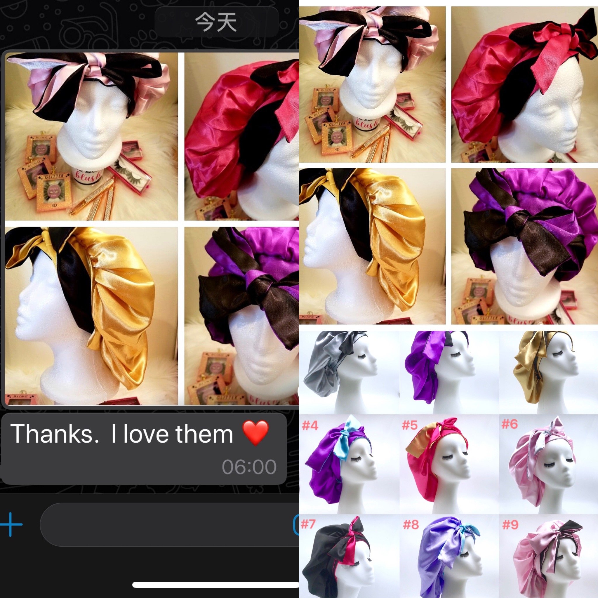 luxury Silk Women Custom logo bonnet with long head tie hairbands designer hair bonnets wholesale satin bonnet
