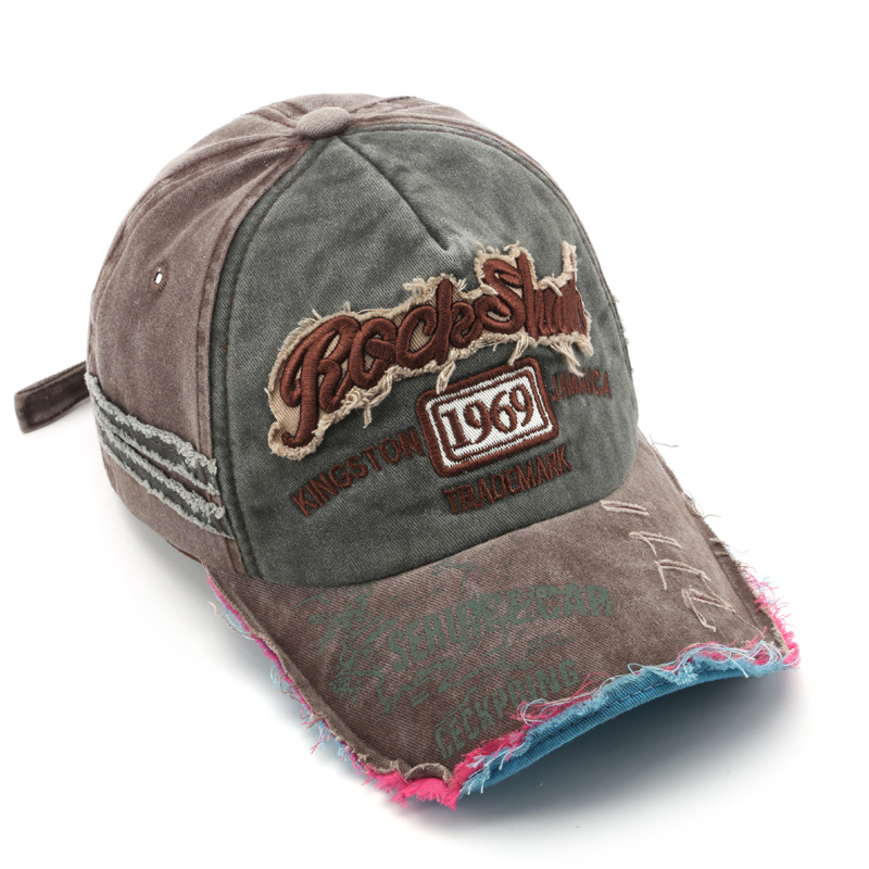 Wholesale Vintage Washed Adjustable Cotton Twill letter embroidery Logo hats hipster personality female baseball Fitted caps