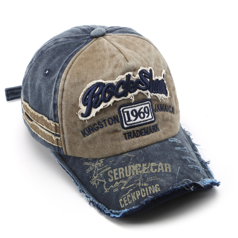 Wholesale Vintage Washed Adjustable Cotton Twill letter embroidery Logo hats hipster personality female baseball Fitted caps