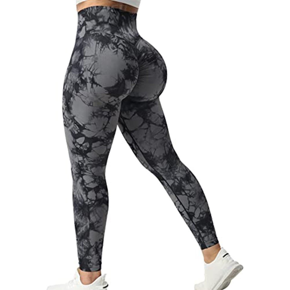 Hot Sale Leggins Push Up High Rise Tummy Control Fitness Seamless Tie Dye Yoga Leggings