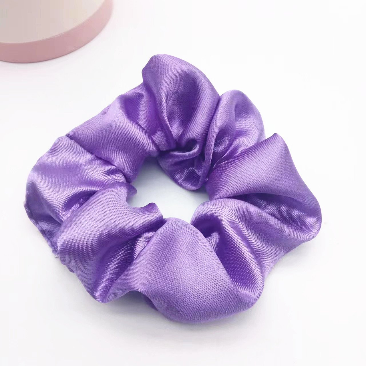 FF2496 Women Girls Hair Accessories No Damage Elastic Hair Ties Scrubchy Ponytail Holder Silk Satin Scrunchies