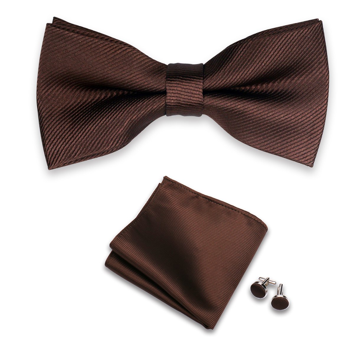 High Quality Mens Bow Ties Cufflinks Set Custom Wholesale Plain Bow Ties For Men Burgundy And Pocket Square