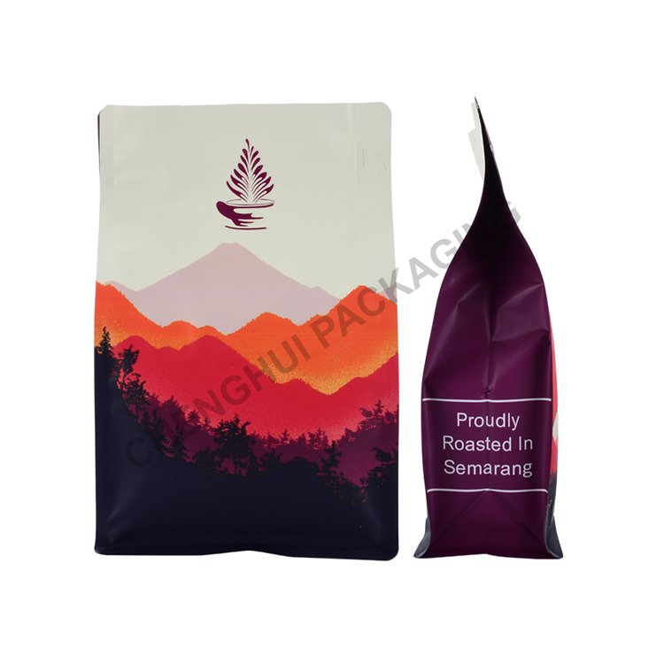 Custom Printing 64Oz 180Micron Red Kraft Paper/PA/CPP Moisture Proof Transparent Square Bottom Roasted Coffee Bean Packaging Bag
