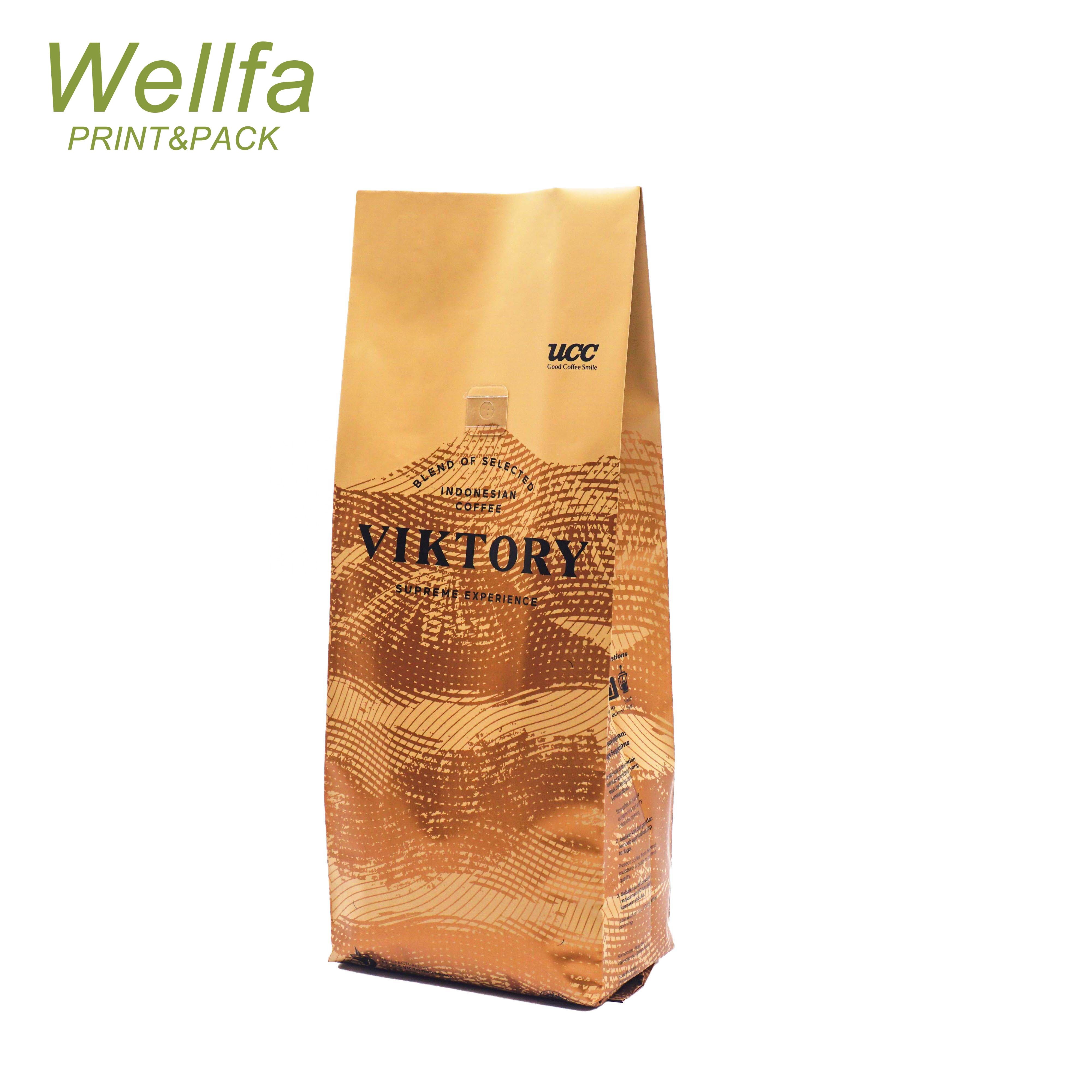 Aluminum Foil Packaging 500g Coffee Bag With Tin Tie
