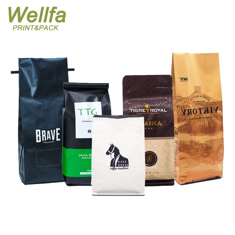 Aluminum Foil Packaging 500g Coffee Bag With Tin Tie