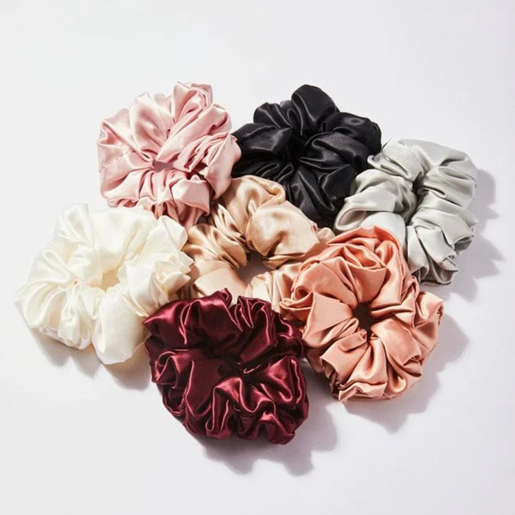 8cm 19momme xxl extra large silk scrunchies 100% pure mulberry silk scrunchies bulk hair accessories
