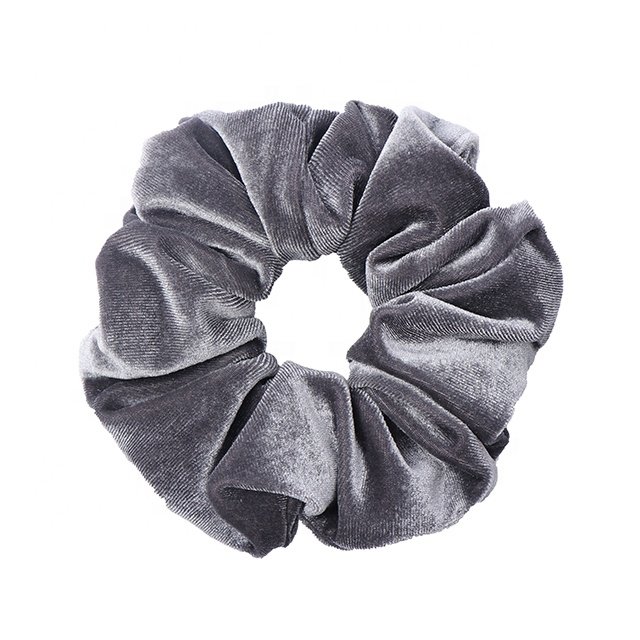 In stock large xxl jumbo velvet hair scrunchies custom logo women solid color elastic velvet scrunchies