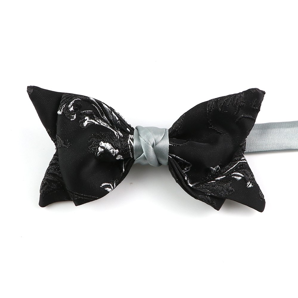 Men's British fashion blue and black three-dimensional bow tie square scarf wedding banquet professional bow tie pocket towel