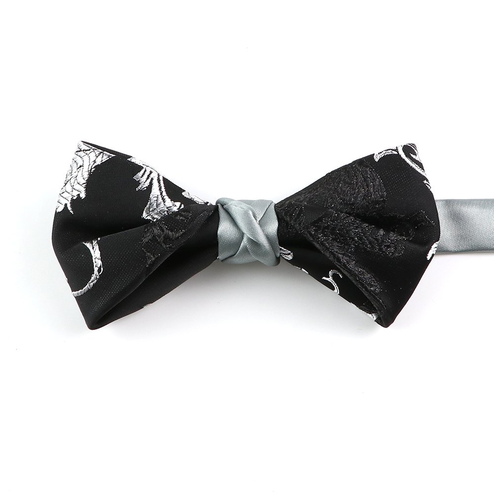 Men's British fashion blue and black three-dimensional bow tie square scarf wedding banquet professional bow tie pocket towel