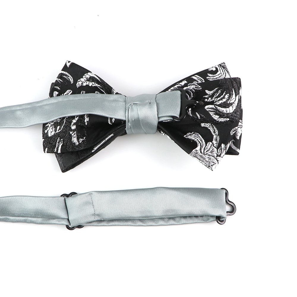 Men's British fashion blue and black three-dimensional bow tie square scarf wedding banquet professional bow tie pocket towel