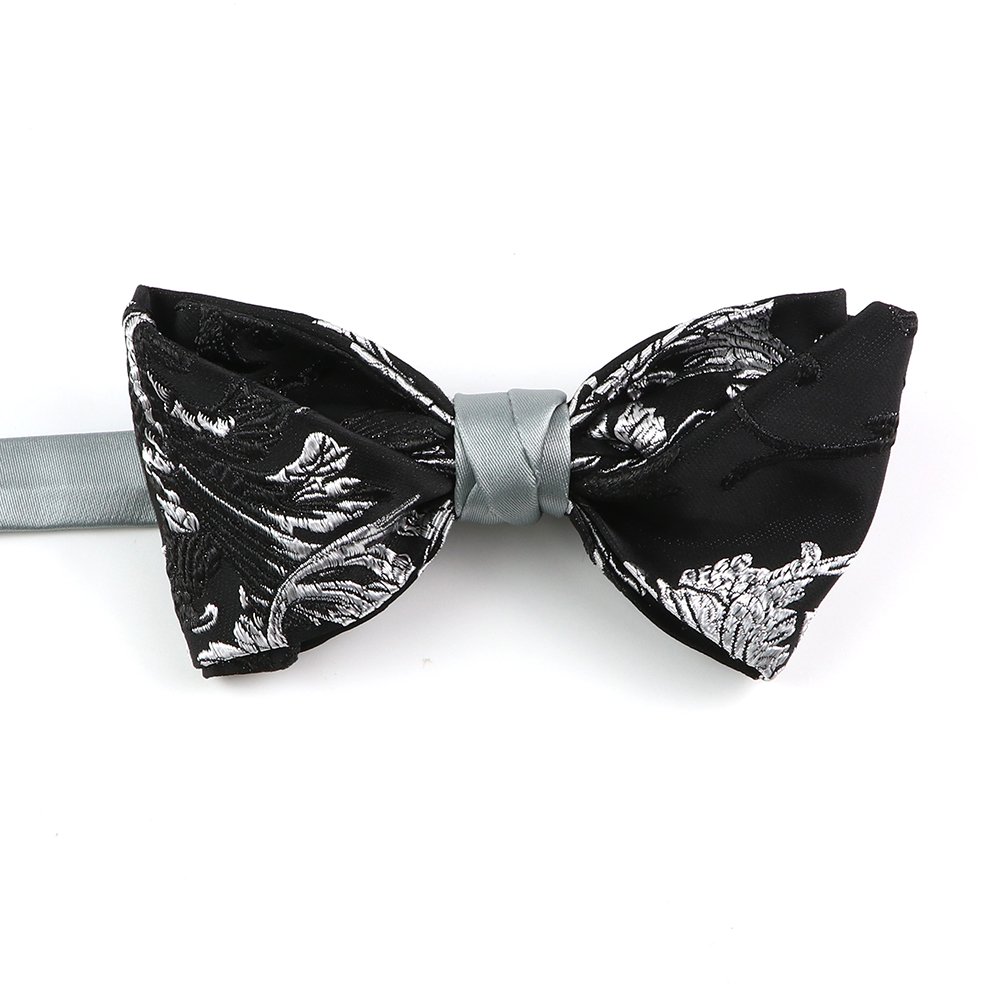 Men's British fashion blue and black three-dimensional bow tie square scarf wedding banquet professional bow tie pocket towel