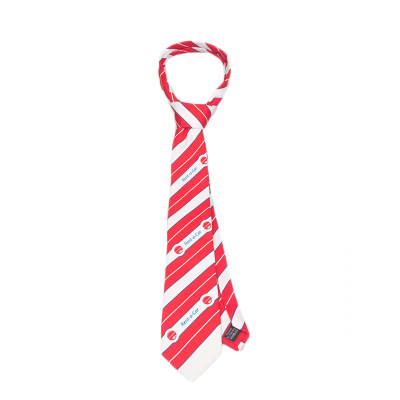 YAZHUO Neckwear Mens Formal Tie True Red 100% Polyester Woven Color School Ties Custom Club Tie with Logo