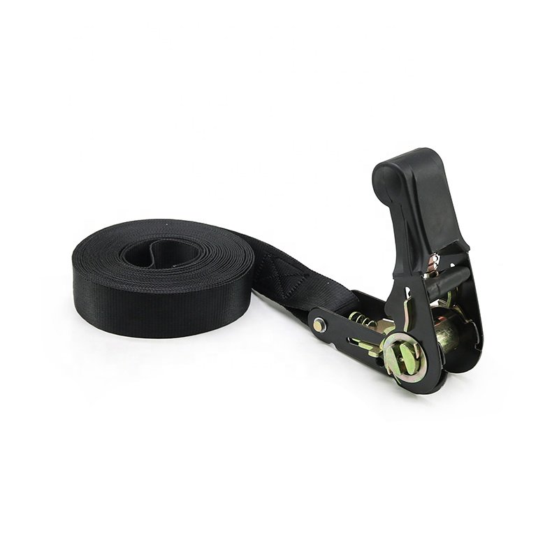 1 Inch 25mm 800kgs Black Ratchet Straps For Transportation Tie Down Straps