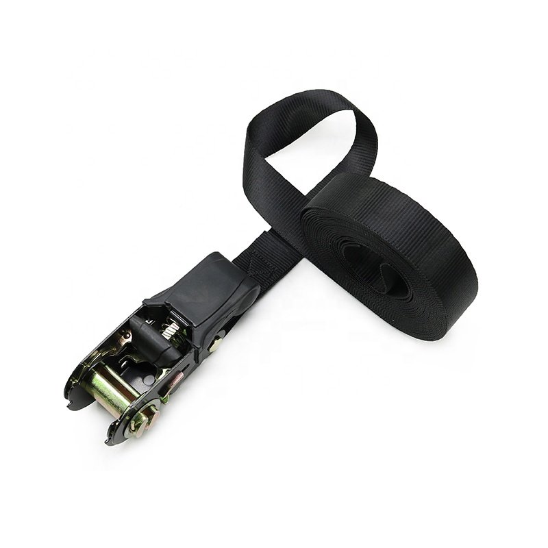 1 Inch 25mm 800kgs Black Ratchet Straps For Transportation Tie Down Straps