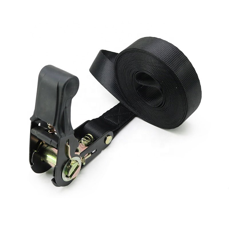 1 Inch 25mm 800kgs Black Ratchet Straps For Transportation Tie Down Straps