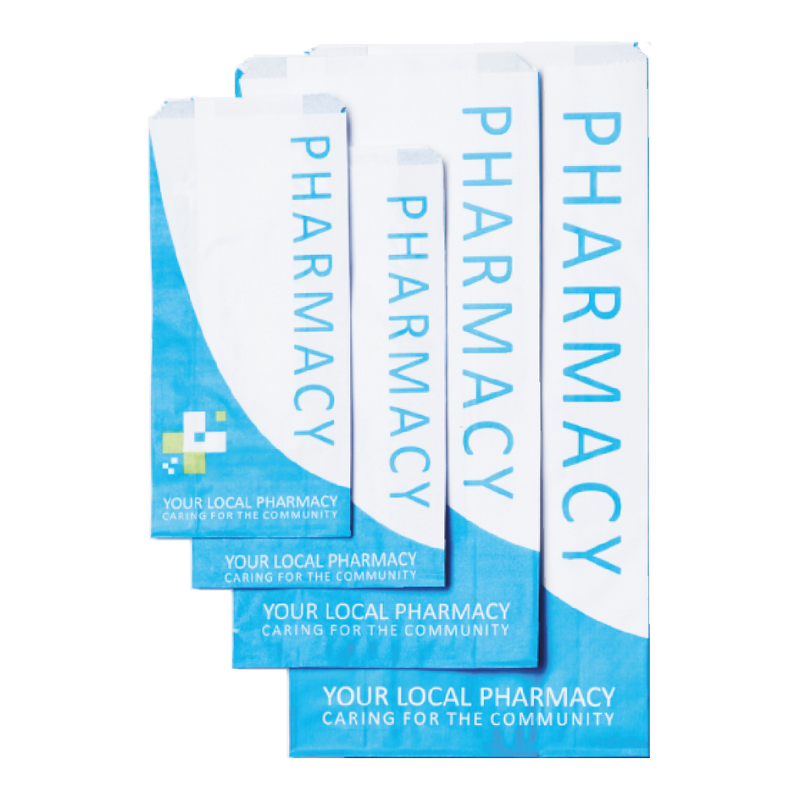 Custom Printed White Kraft Air Sickness Vomit Packaging Medicine Prescription Pill Pharmacy Paper Bag For Hospital