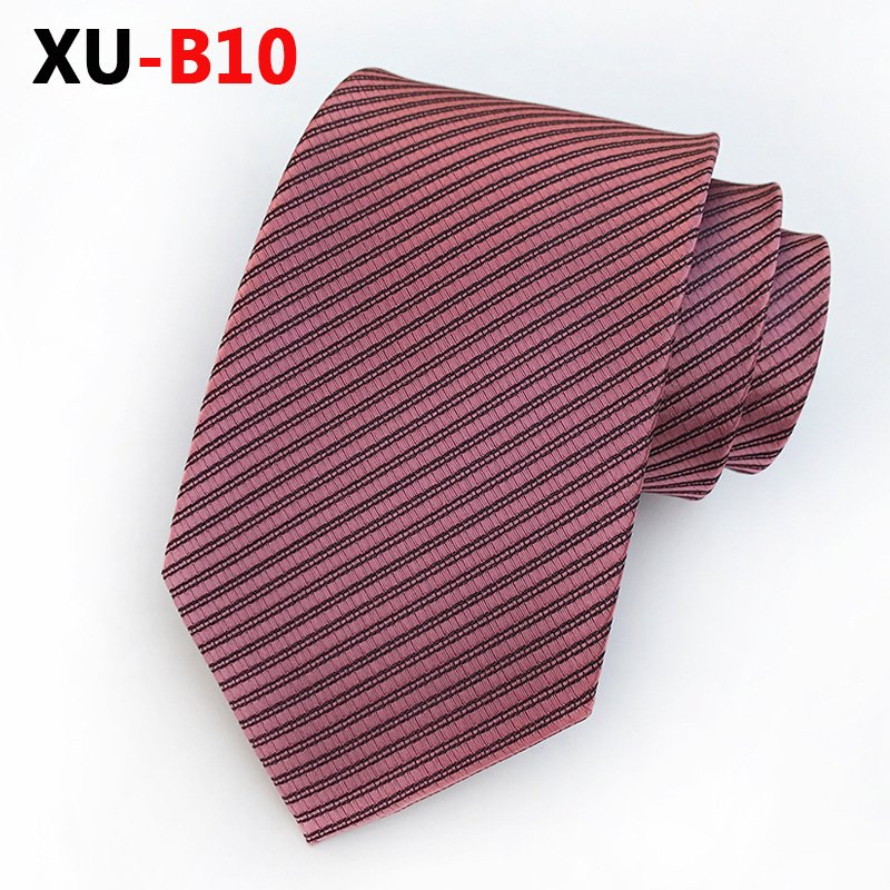 Good quality Hand Tie Woven Jacquard Strip Dot Luxury Navy Neckties With Logo for Men