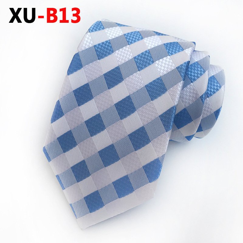 Good quality Hand Tie Woven Jacquard Strip Dot Luxury Navy Neckties With Logo for Men