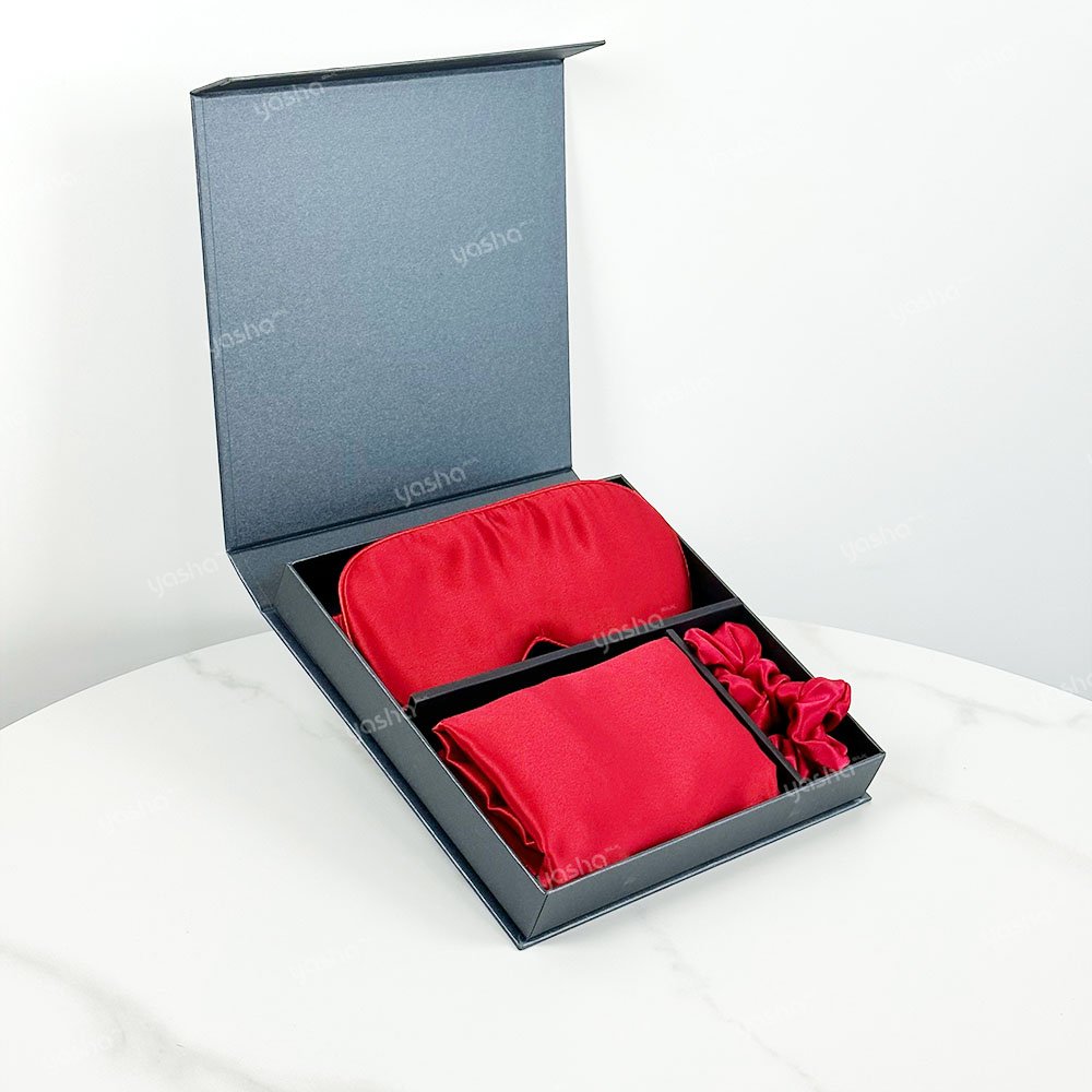 Hot Sale Sleep Eye Mask And Scrunchie Gift Set 100% Mulberry Silk Pillow Cover Set For Gift