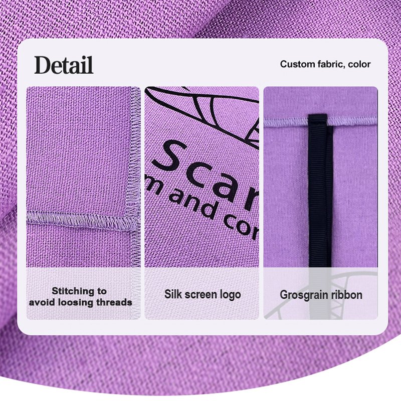 SA8000 SHUNFA Custom Logo Fashion Purple Silk Screen Printing Luxury Cotton Envelope Dust Bag Canvas Pouch Packaging with Tie