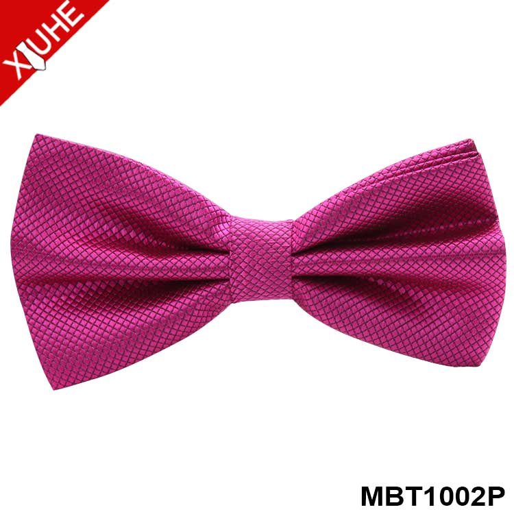 Factory Direct Sale Fashion Bowtie Wedding Wine Red Silk Bowties Wholesale Solid Mens Polyester Bow Ties