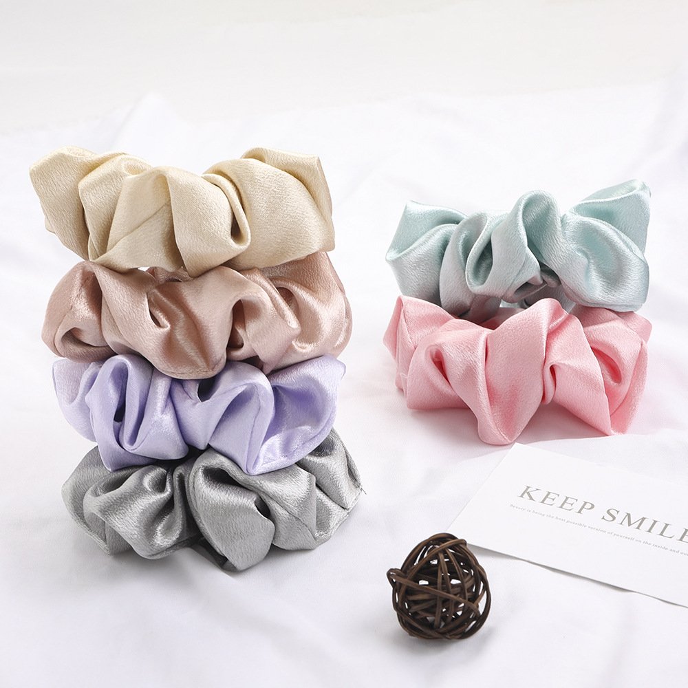 Satin Hair Scrunchies Plain Ponytail Holder and Hair Tie for Women Girl's Hair Accessories