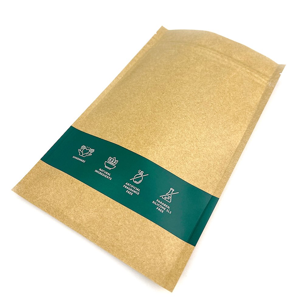 Customized logo plastic aluminum foil small kraft paper ziplock sachet