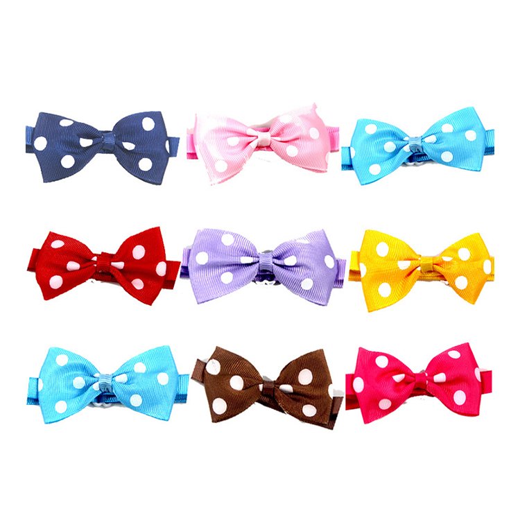 Classic New Style Pet Puppy Dog Hair Bows Hairpin Accessories Elastic Belt Dog Grooming Bows