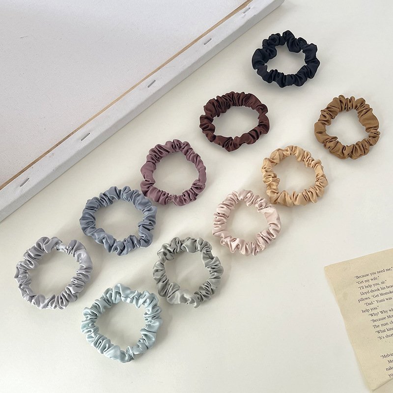 SongMay Factory Custom Designer Printed Satin silk Velvet Elastic Hair Ties Assorted Colors Kid Hair Scrunchies With Logo