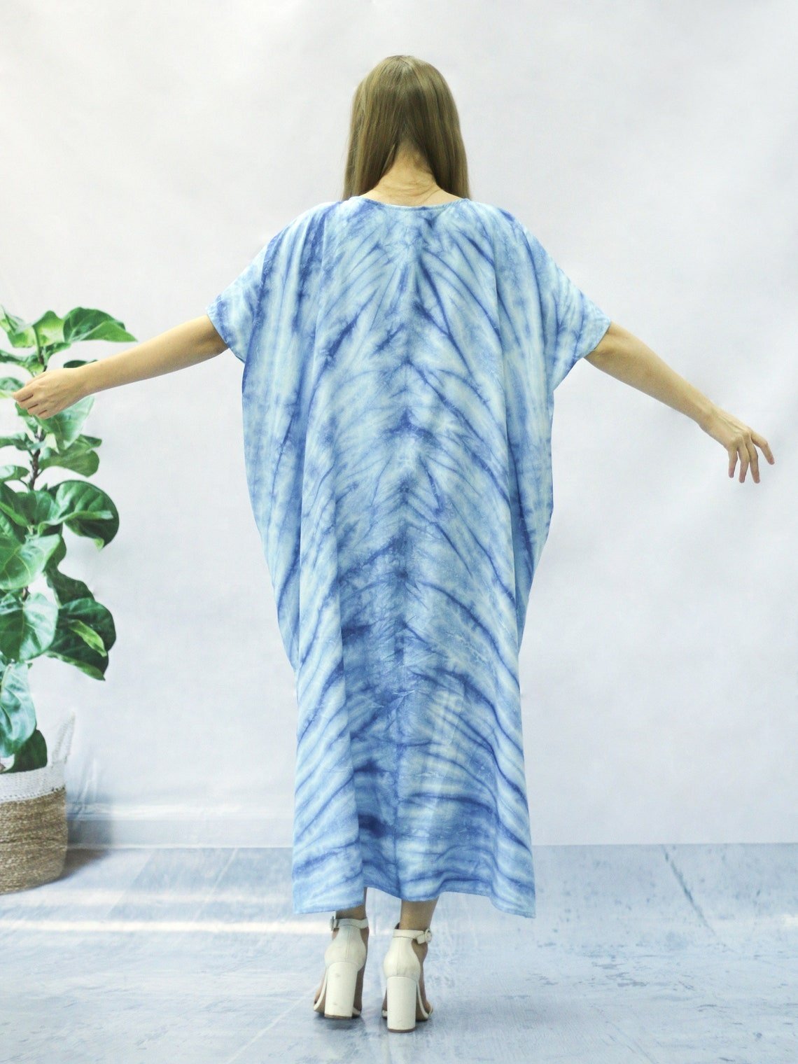 New Arrival Casual Maxi Women Wholesale Long Sleeve Gradient Color Tie Dye Casual Dress