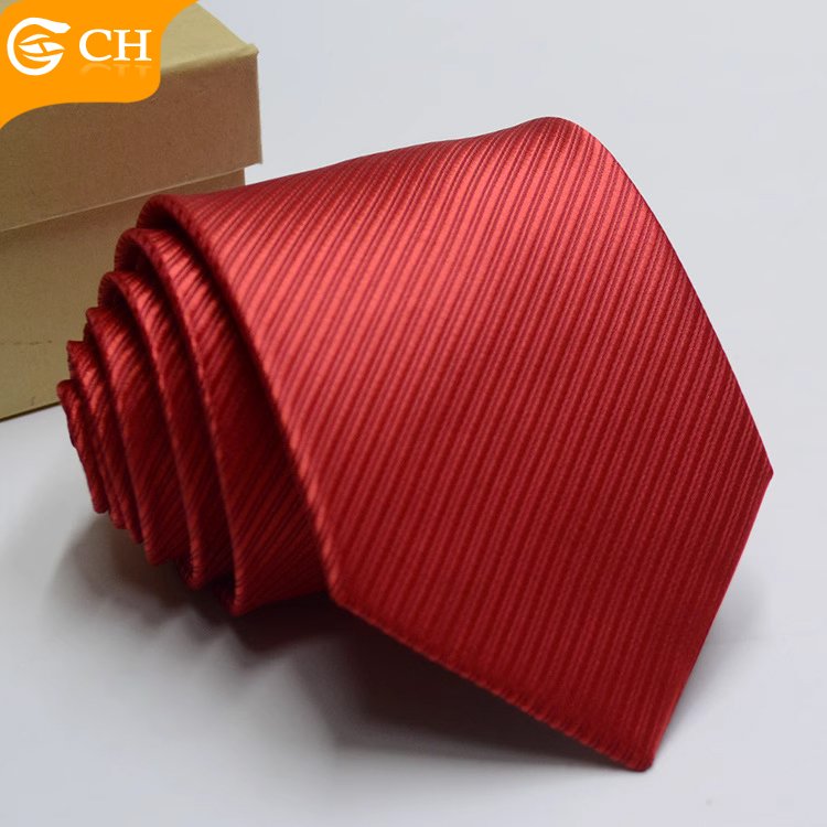 Old Factory Designer Chinese Latest Chic Woven Solid Polyester Neckties For Men Personalized Import Solid Custom Tie