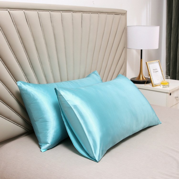 Manufacturer Custom Design LOGO Satin Polyester Pillowcase Pillow Case Cover for Hair and Skin