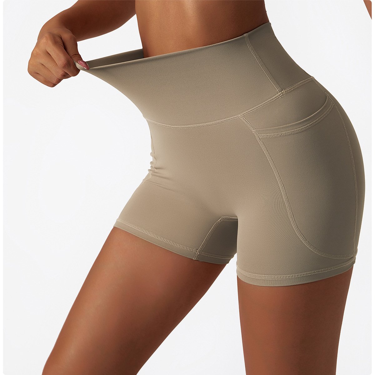 Strength Biker Shorts Quick Dry Scrunch Gym Fitness Seamless Leggings Running Shorts Sexy Scrunch Yoga Shorts with Pocket