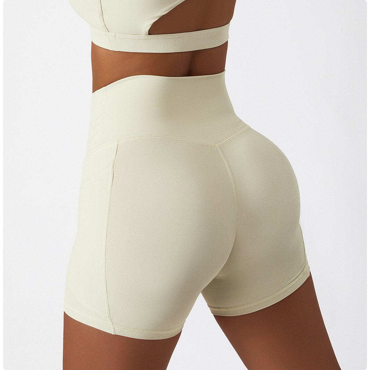 Strength Biker Shorts Quick Dry Scrunch Gym Fitness Seamless Leggings Running Shorts Sexy Scrunch Yoga Shorts with Pocket