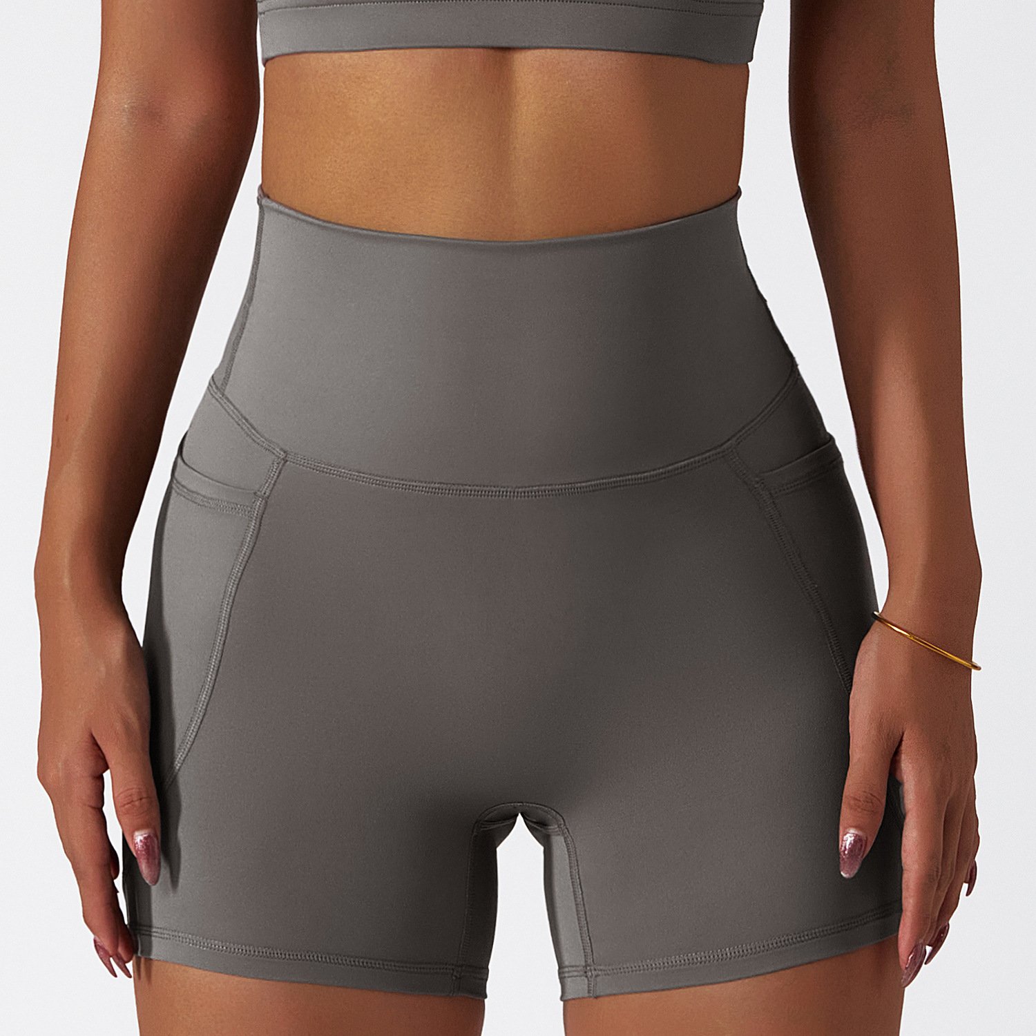 Strength Biker Shorts Quick Dry Scrunch Gym Fitness Seamless Leggings Running Shorts Sexy Scrunch Yoga Shorts with Pocket