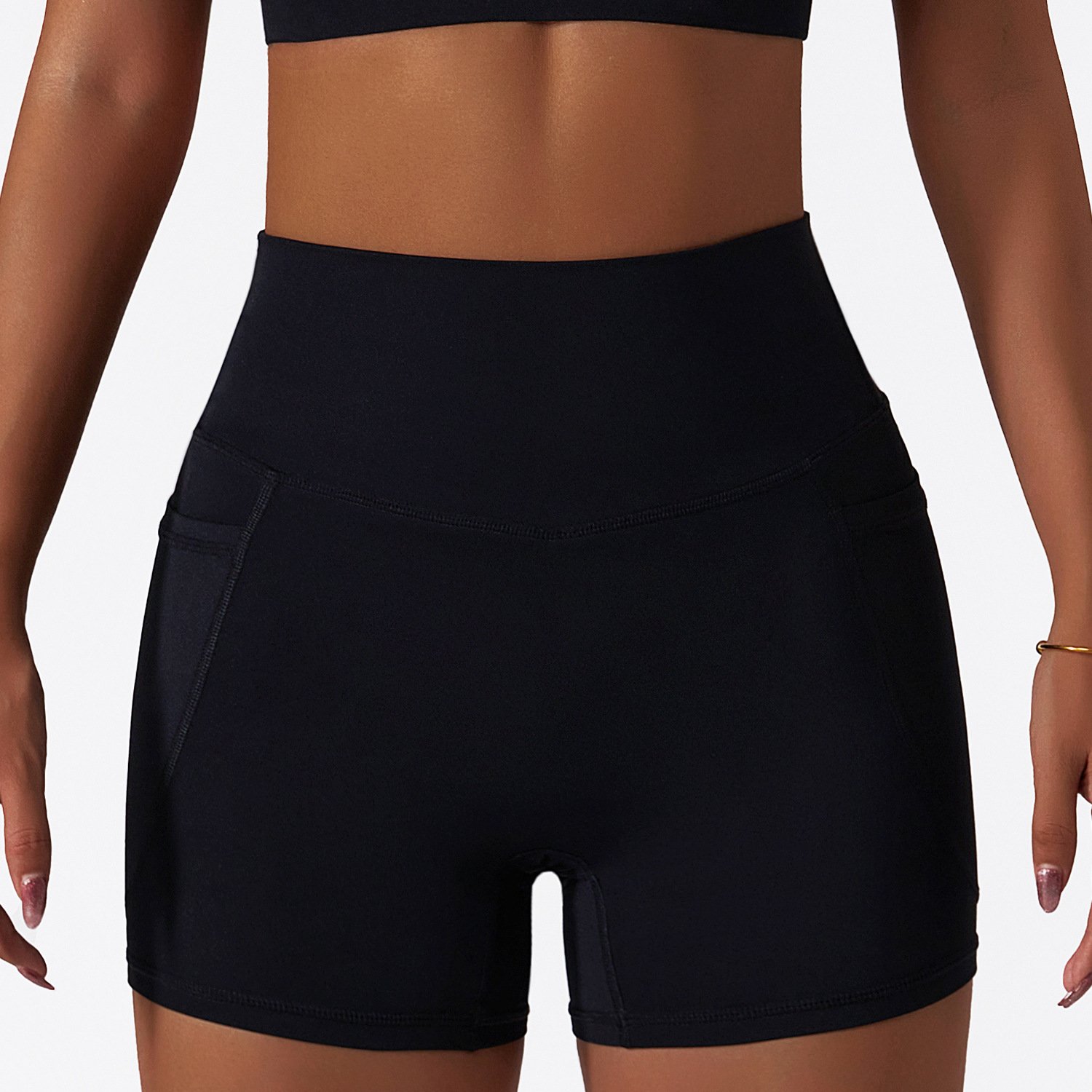 Strength Biker Shorts Quick Dry Scrunch Gym Fitness Seamless Leggings Running Shorts Sexy Scrunch Yoga Shorts with Pocket