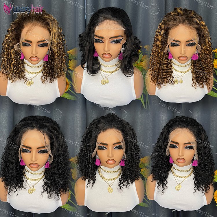 Bouncy Curly Double Drawn Vietnamese Short Bob Wig Glueless Hd Lace Closure Wig Raw Indian 100% Virgin Human Hair Wig Lace Front