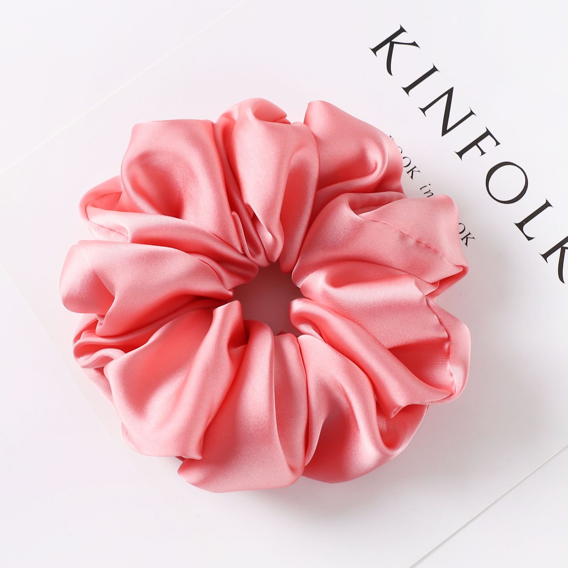 16cm High Quality Colorful Oversized Satin Hair Scrunchies Chiffon Hair Ties for Women Girls