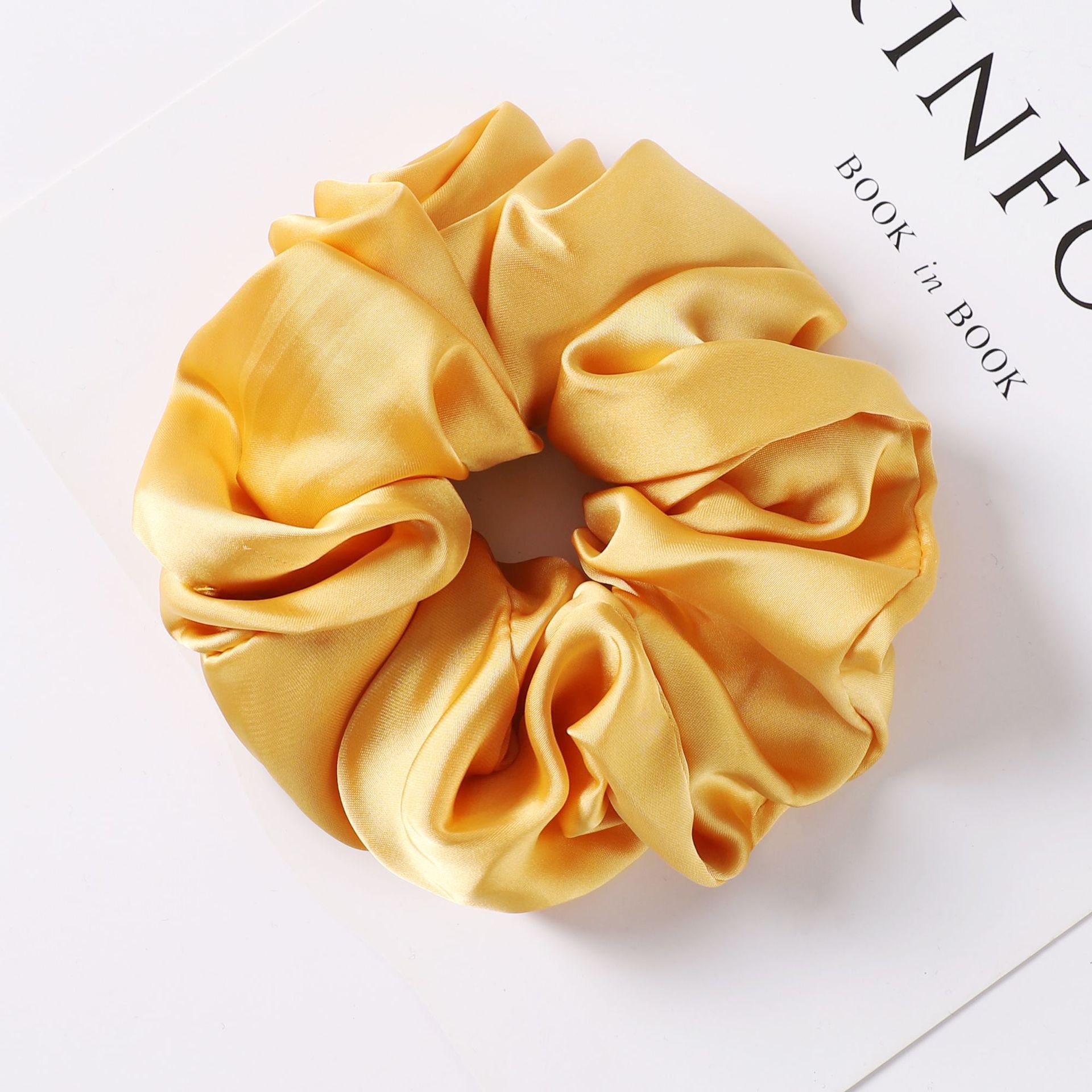 16cm High Quality Colorful Oversized Satin Hair Scrunchies Chiffon Hair Ties for Women Girls
