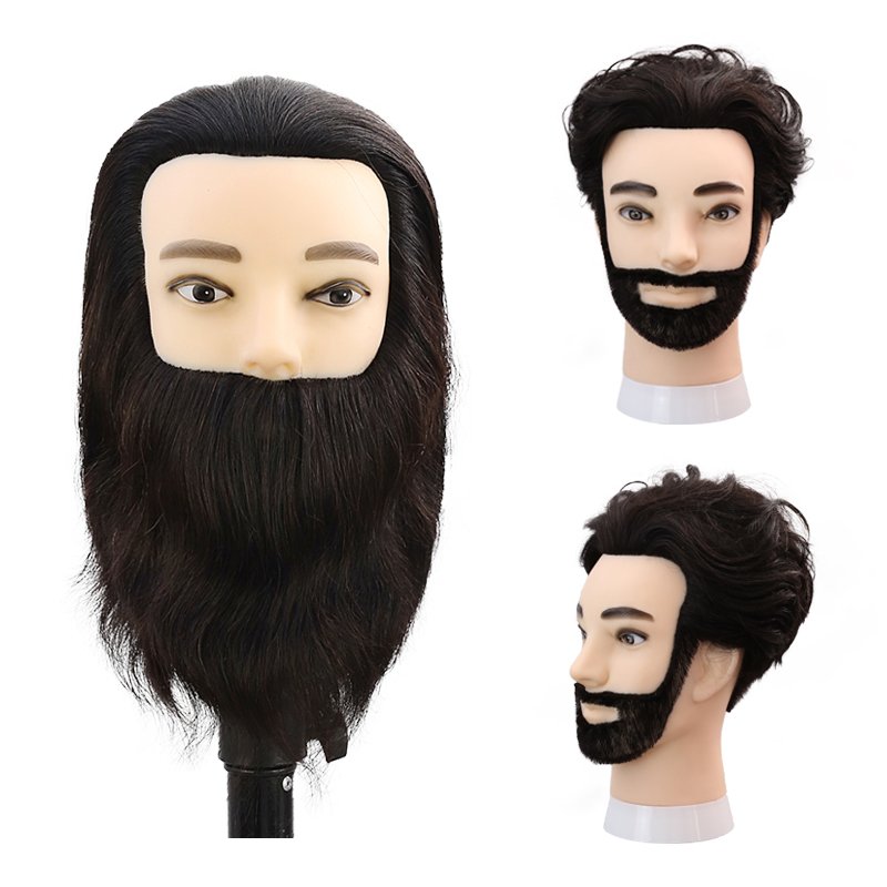 Wholesale Hairdresser Mannequin Head 100% Human Hair Training Head With Beard