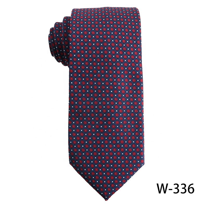 Classic 7.5cm Ties For Men Paisley 100% Polyester Navy Blue, Red Jacquard Woven Men's Luxury Floral Ties For Weddings