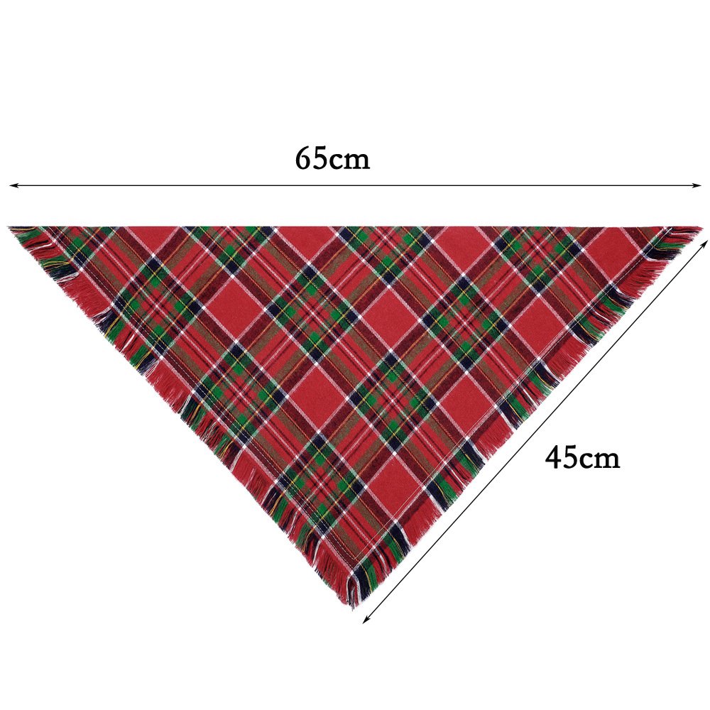 Designer New Plaid Holiday Christmas Medium Large Dogs Puppy Bandana Kerchief Halloween Thanksgiving Dog Plaid Bandanas Scarf