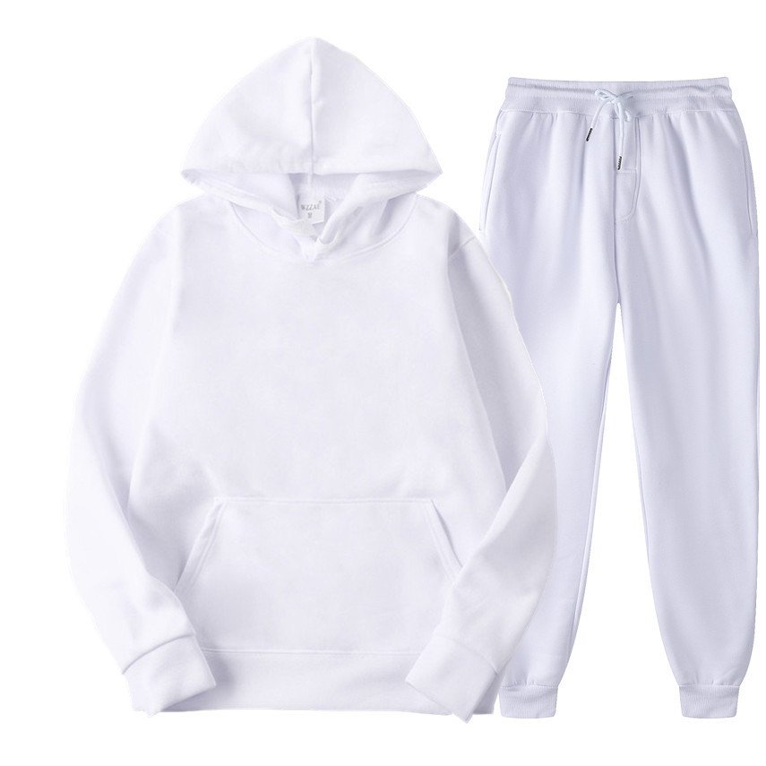 Manufacturers wholesale blank light version hoodie set 220 grams of fabric men and women with loose plus fleece hoodie