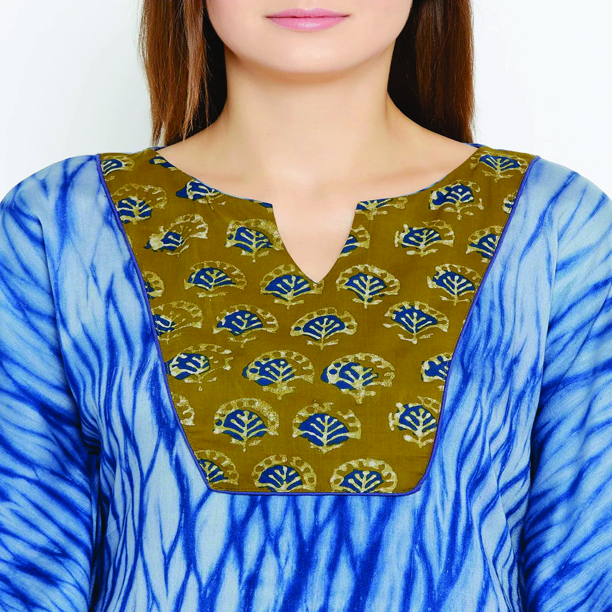 Custom 100% Cotton Comfort Fit Maxi Length Shibori Handwoven Tie-Dye Kaftan Adults Viscose Dresses