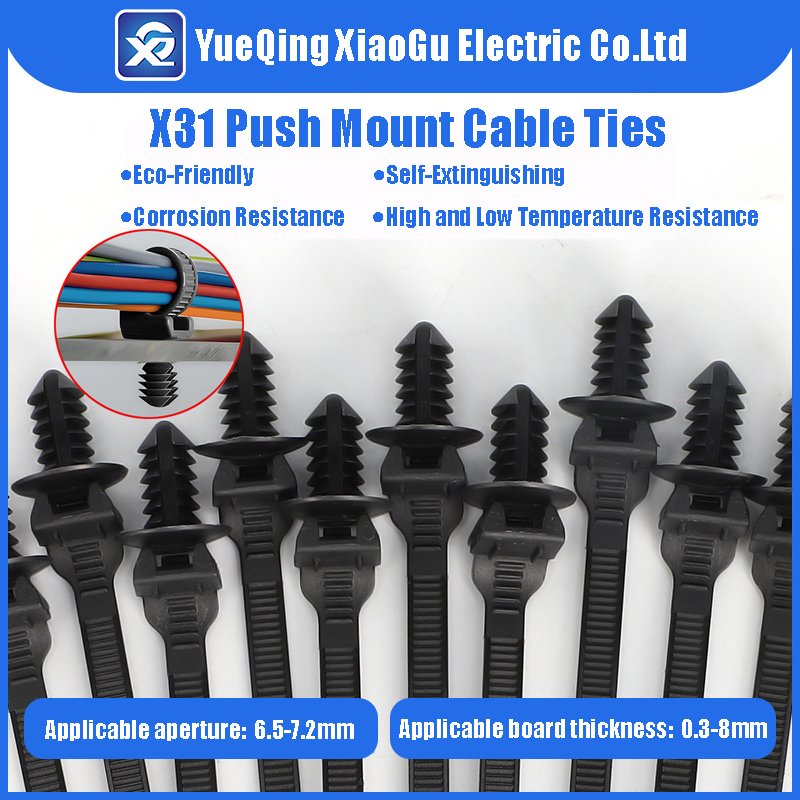 5.5*210mm Advanced Cable Security: Fir Tree Head & Push Mount Cable Zip Tie for Reliable Fastening